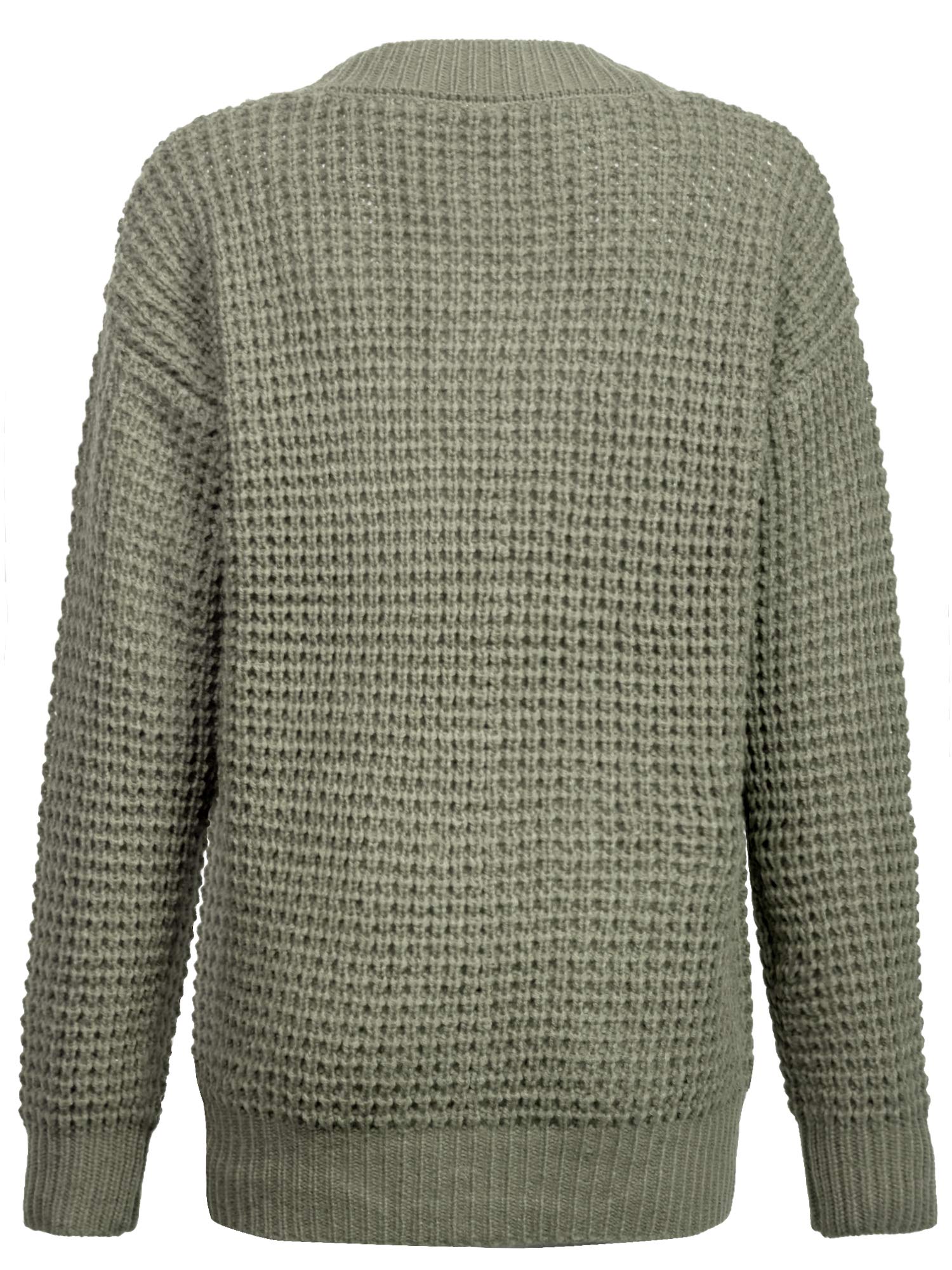 KOGMO Women's Waffle Knit Button Front Cardigan with Pockets - Cozy Fall Winter Sweater for Casual Outfits & Layering