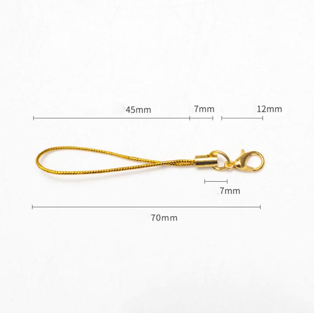 Gold Lobster Clasp Phone Lanyard Strap - DIY Cell Phone Cord, Keychain Charm & Accessory Connector Ring - White - Perfect for Phone Security, Key Organization & Fashion Accessories