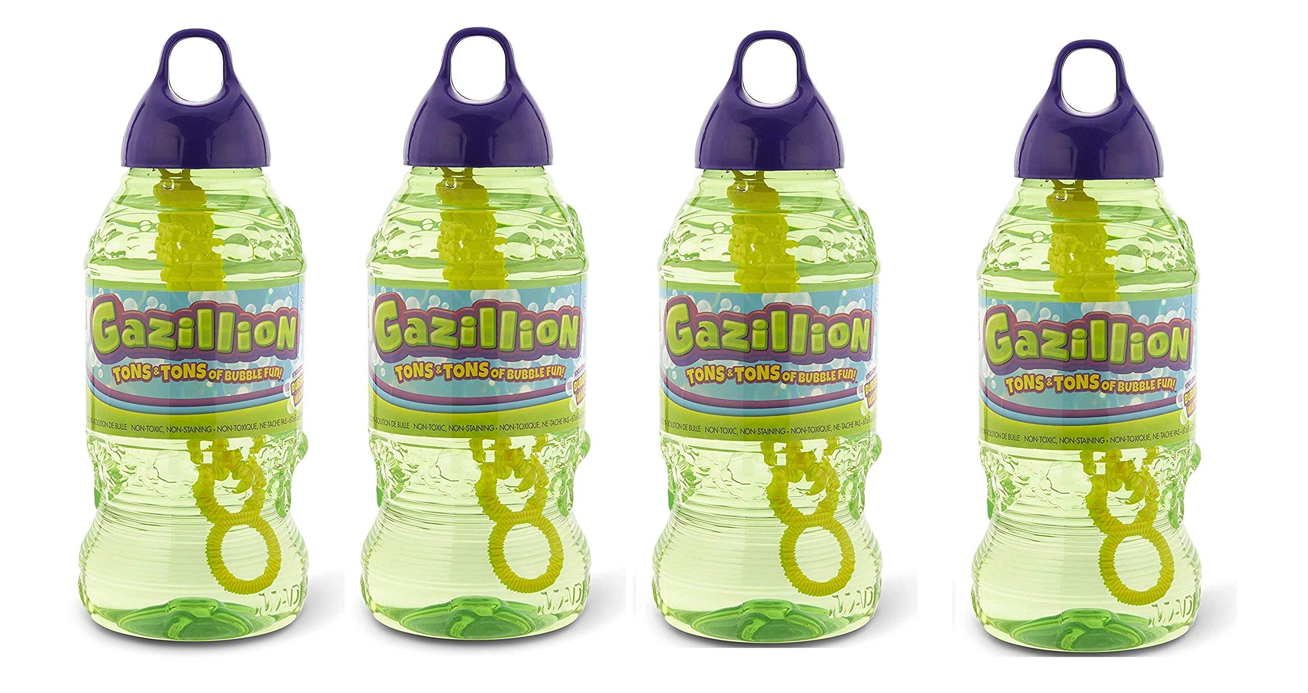 Gazillion Bubbles 2 Liter Bubble Solution Refill - 2 Pack (4 Pack Total) for Kids Outdoor Play, Birthday Parties & Backyard Fun