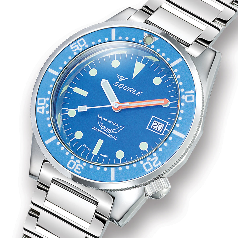 1521 Ocean 42mm Blue Dial Men's Watch with Stainless Steel Bracelet - Perfect for Diving, Swimming & Everyday Wear