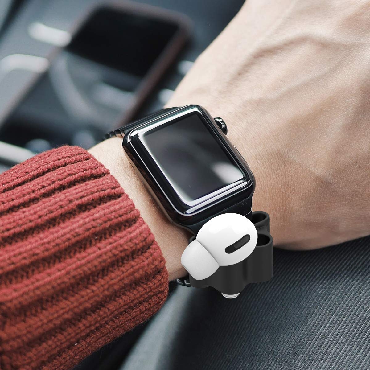 Anti-Lost AirPod Pro Strap Holder - for Sports & Work (Black+White)