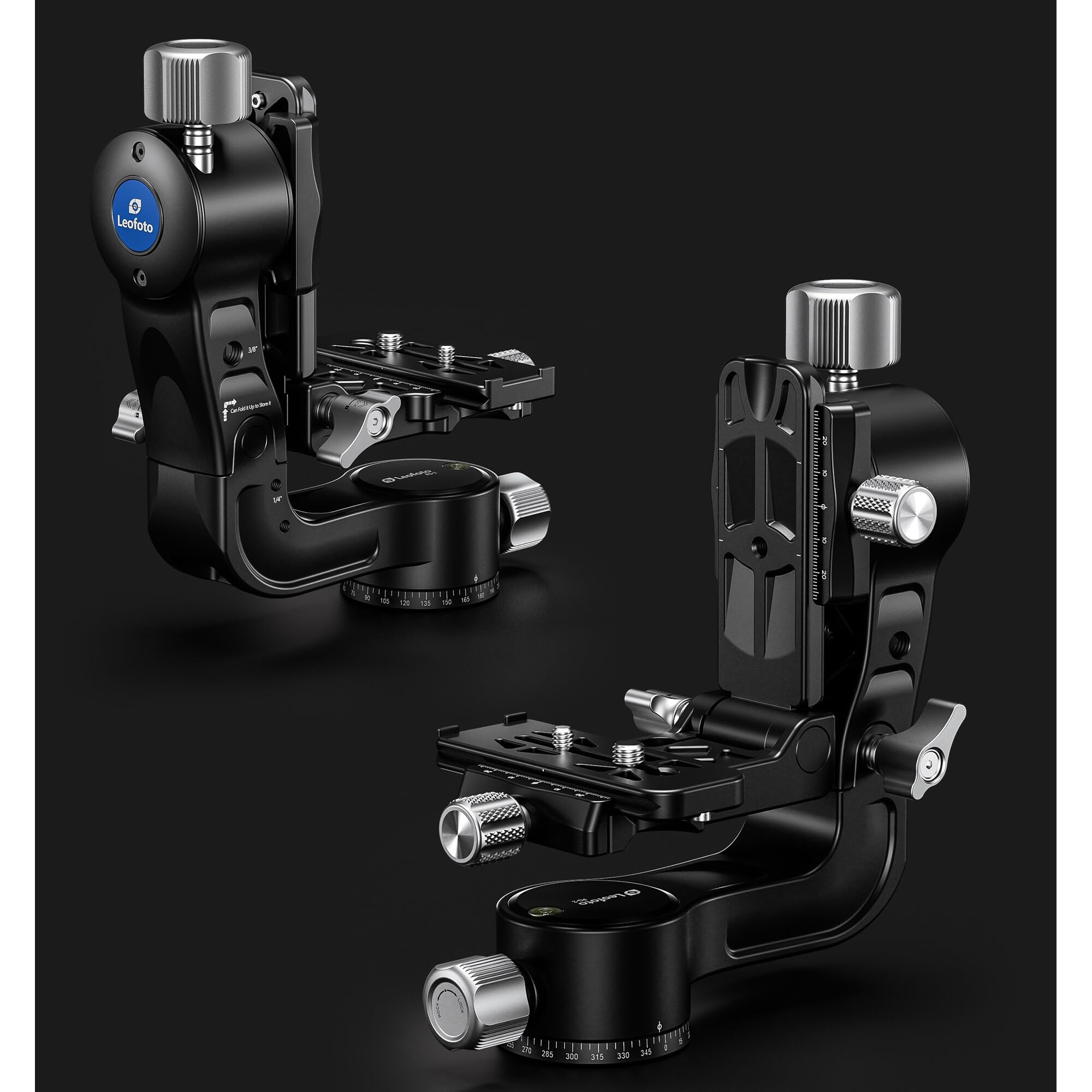 Leofoto PG-1 Black Heavy Duty Gimbal Tripod Head - Arca Swiss Compatible for DSLR & Mirrorless Cameras - Perfect for Wildlife Photography, Bird Watching & Sports Shooting