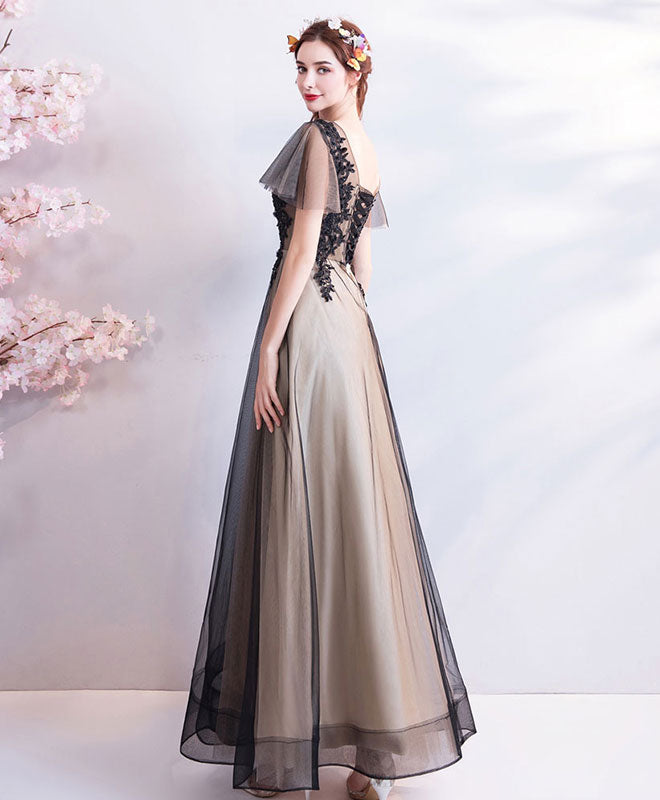 Elegant Black Tulle Long Prom Dress & Evening Gown - Perfect for Homecoming, Formal Dances, Weddings & Special Occasions