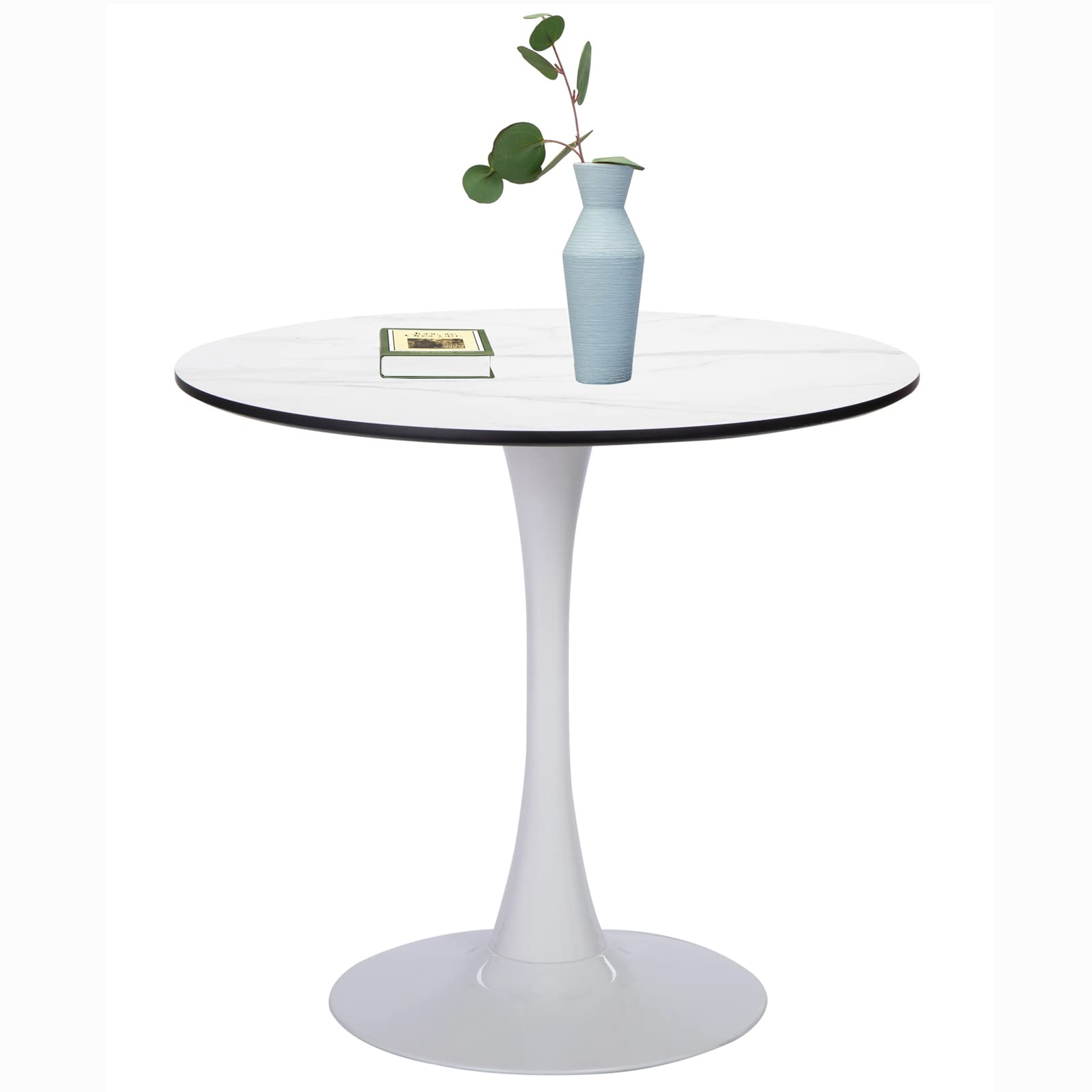Modern White Marble Round Dining Table 31.5