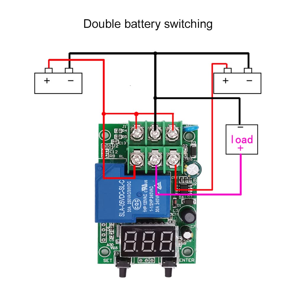 DC 6-80V Voltage Monitoring Relay with Time Delay | Undervoltage & Overvoltage Protection | 4 Operating Modes | Charging/Discharge Controller Module | Perfect for Solar Power Systems, Battery Backup & Industrial Equipment Protection