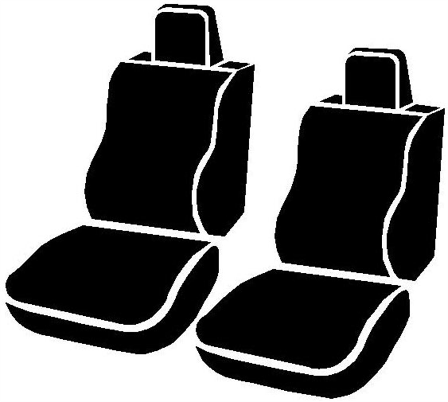 FIA SL69-73 Gray Custom Fit Front Seat Covers for Bucket Seats - Premium Leatherette (Black with Gray Center Panel) - Perfect for Car Restoration & Interior Protection