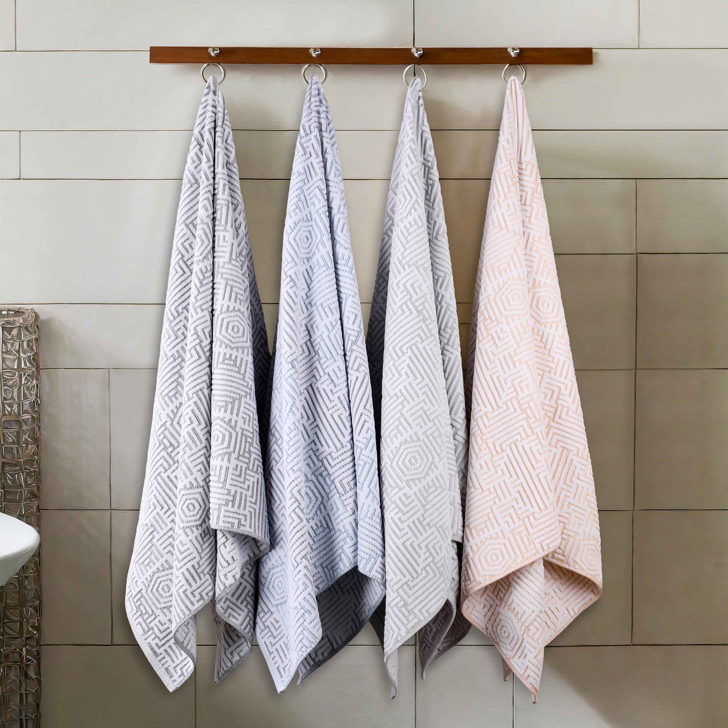 Premium Cotton Modern Geometric Jacquard Plush Face Towel Washcloth Set of 12 - Soft Bath & Spa Essentials for Gentle Skin Care & Luxury Home Decor