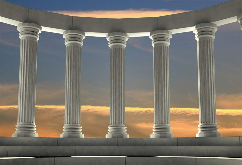 12x8ft Greek Columns Backdrop - Roman Pillar Photography Background for Toga Parties, Ancient Greek Themed Events, Wedding Receptions & Theater Productions | Durable Vinyl for Indoor/Outdoor Use