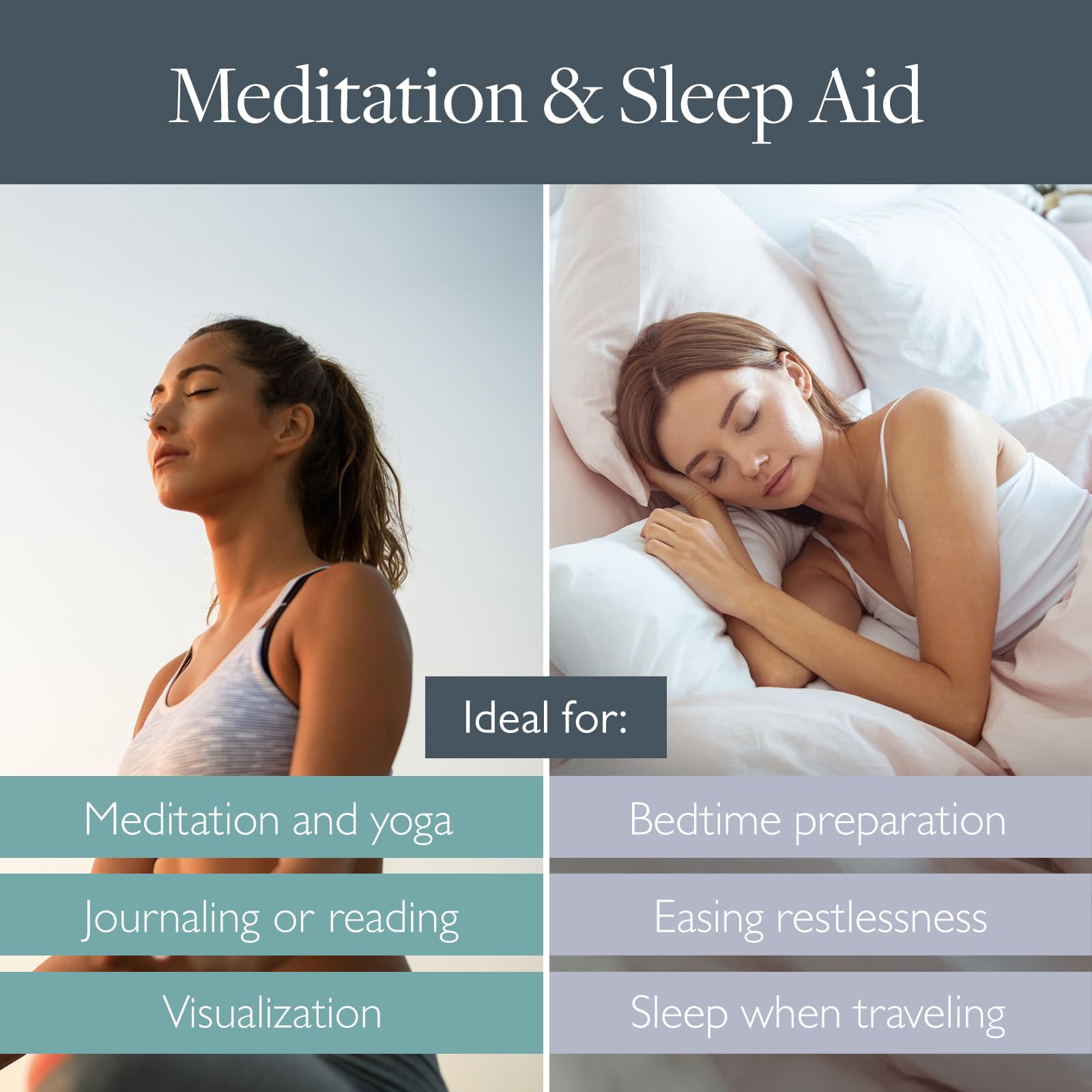 Scentered Aromatherapy Balm Stick Duo for Sleep & Meditation - Roll-On Essential Oil Blends with Oud, Lavender & Ylang Ylang - Natural Stress Relief & Relaxation - Perfect Aromatherapy Gift for Women - Use for Bedtime, Yoga & Travel