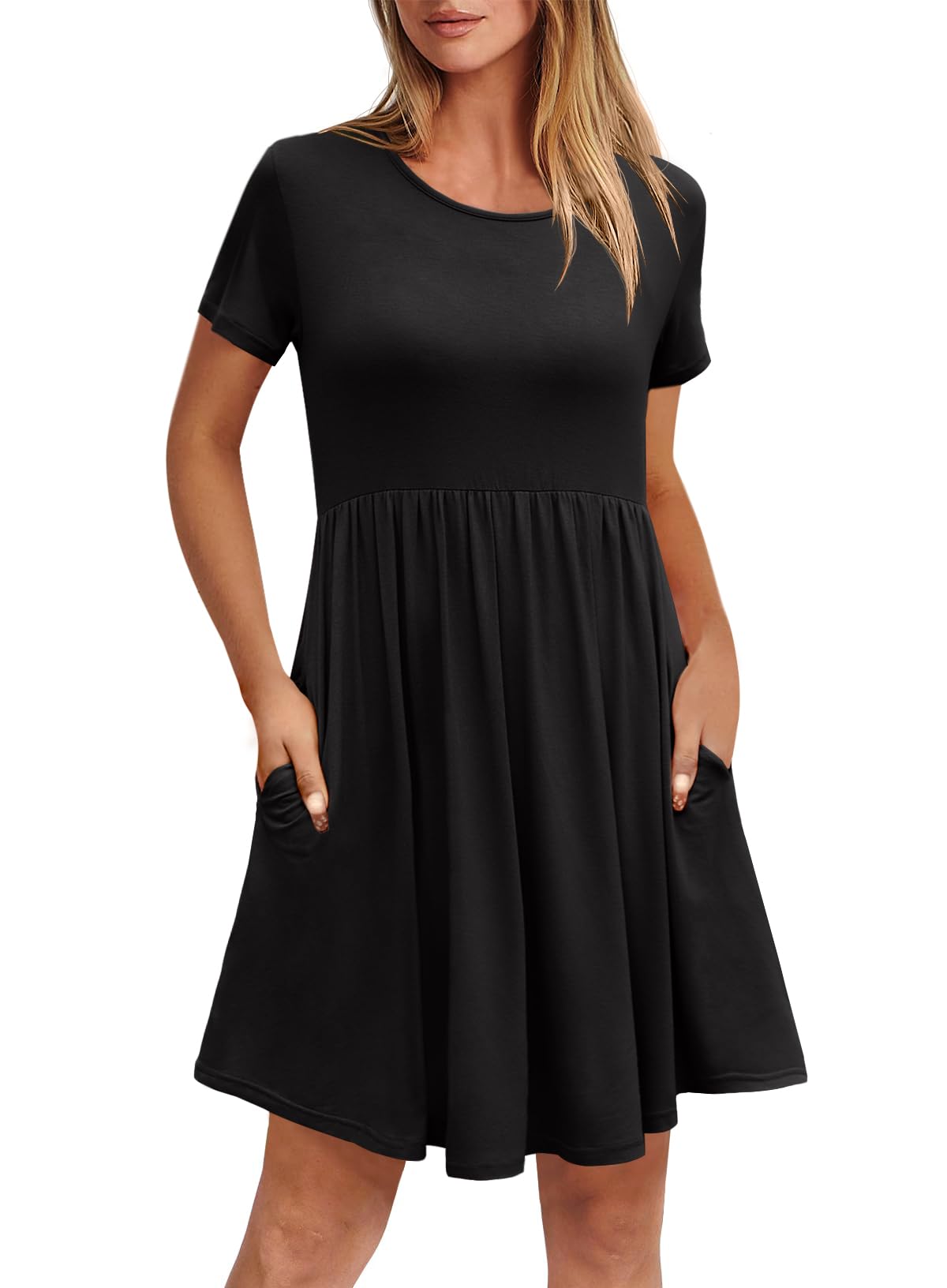 Women's Casual Crew Neck A-Line Summer Dresses - Comfortable T-Shirt Dresses in XS-2XL Sizes | Perfect for Beach Outings, Picnics & Everyday Wear