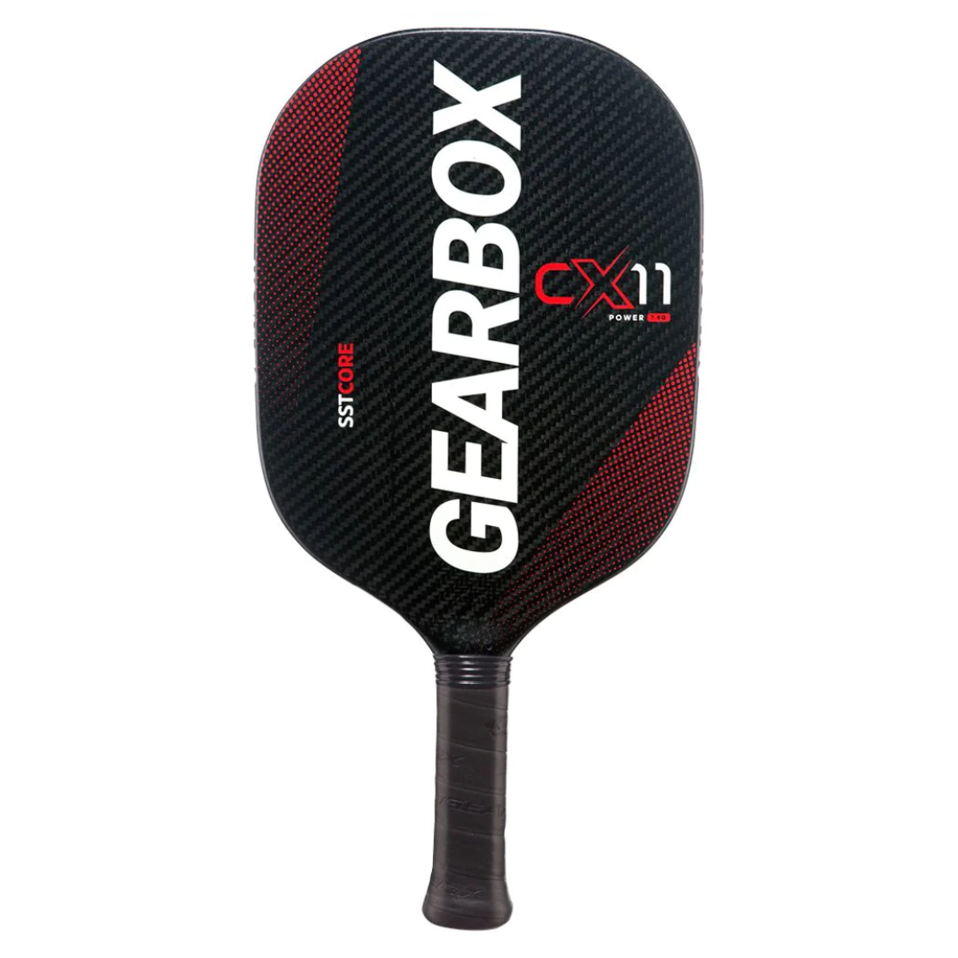 Gearbox CX11Q Quad Power Pickleball Paddle - 7.8oz Lightweight Carbon Fiber Paddle for Advanced Players [Red] - Perfect for Competitive Tournaments & Outdoor Play