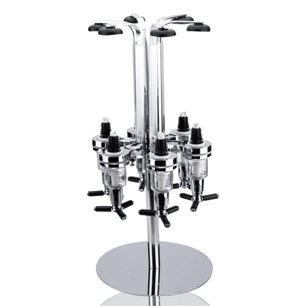 Rotating 6-Bottle Wine Rack Holder - 360° Spinning Liquor Dispenser for Beer, Wine & Shot Glasses - Space-Saving Bar Organizer for Home, Restaurants & Parties (Color: Rotating 6 Bottle) - Perfect for Entertaining, Hosting & Commercial Use