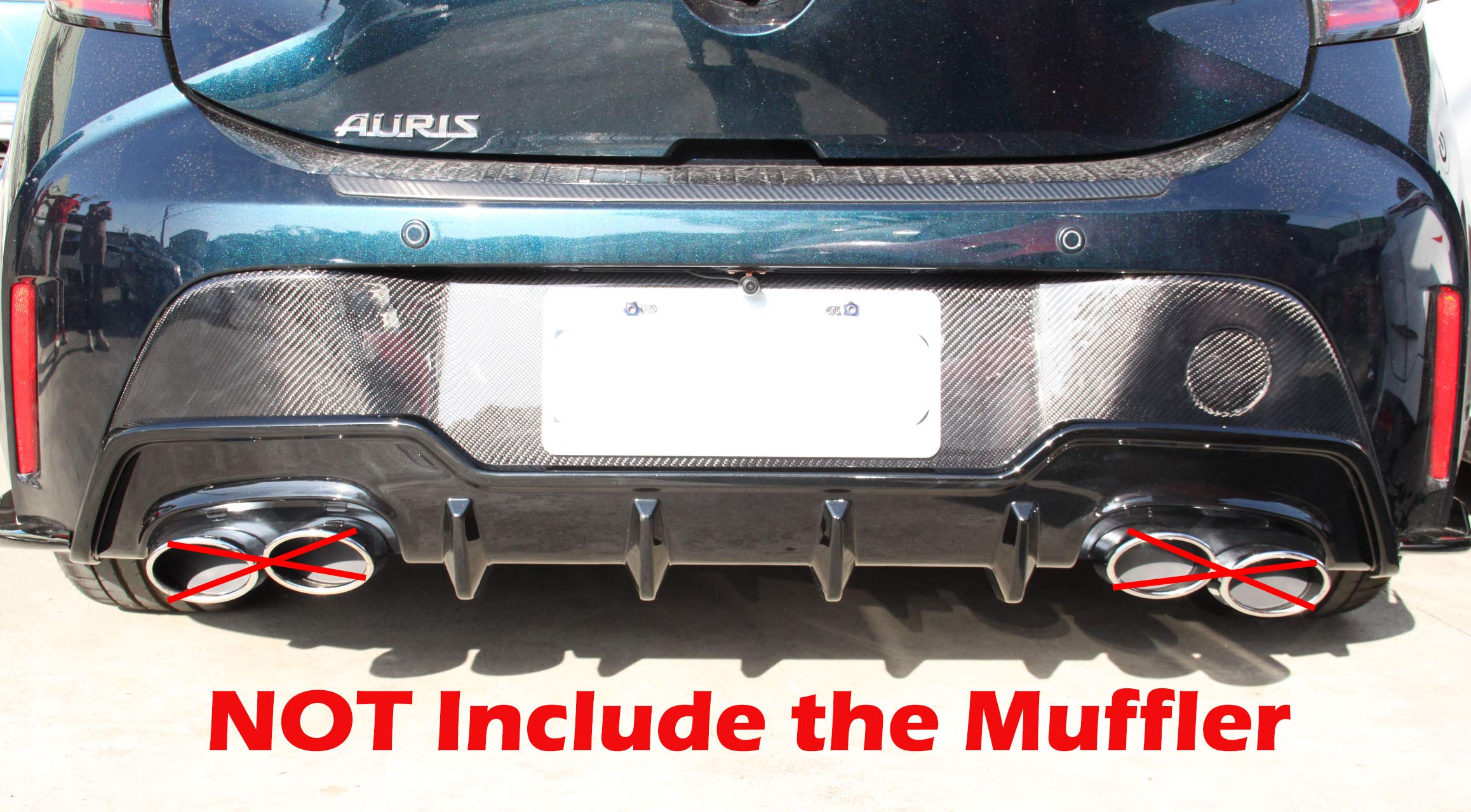 2019-2023 Toyota Corolla Hatchback E210 MZEA12R 5D Rear Bumper Diffuser - T-Style Matte Black Paint - Perfect for Sporty Styling & Car Enthusiasts