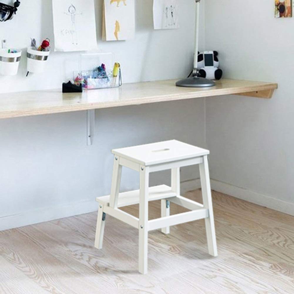 Solid Wood Step Stool for Home - Dual Purpose Indoor Ladder & Shoe Stool - Wooden Step Chair with Non-Slip Feet | Perfect for Kitchen, Bathroom, Kids Room & Reaching High Shelves