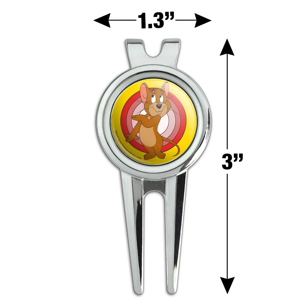 Tom and Jerry Jerry Character Golf Divot Repair Tool & Ball Marker Set - Cute Cartoon Golf Accessories for Men & Women - Perfect for Golf Course, Tournaments & Gifts