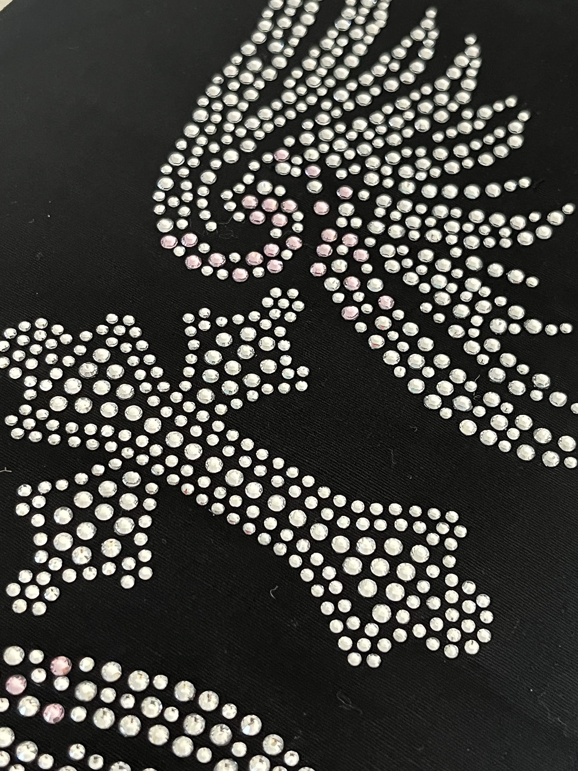 Rhinestone Iron On Heat Transfer Patches - Clear Cross Design for DIY Clothing & Accessories - Perfect for T-Shirts, Jeans, Bags & Costume Embellishment