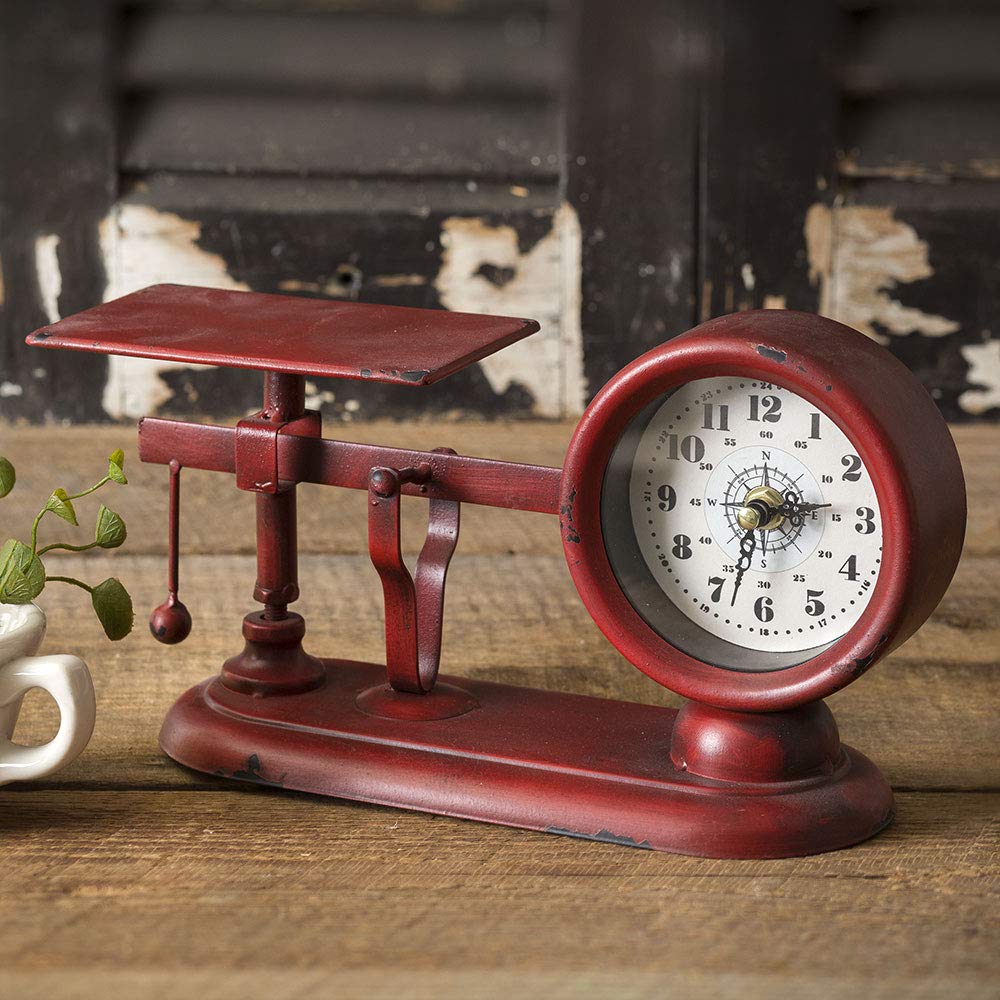 CTW Home Collection Balance Scale Clock - Vintage Style Decorative Wall Clock for Home & Office - Perfect for Living Room, Bedroom, or Office Decor