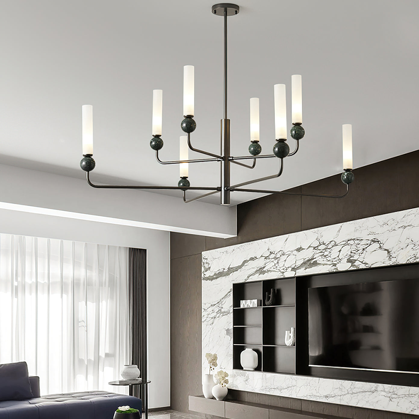 Delie Crystal Chandelier - Elegant Modern Ceiling Light Fixture for Dining Room, Bedroom & Living Room | Perfect for Home Decor, Wedding & Luxury Interior Lighting