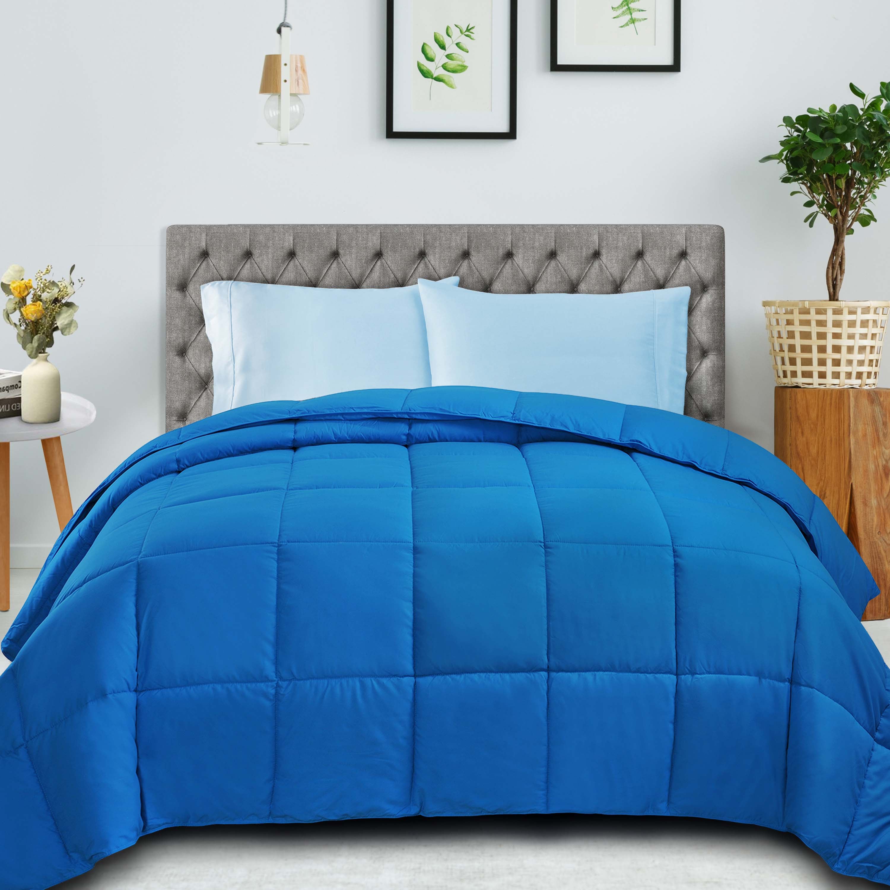 All-Season Reversible Down Alternative Comforter - Lightweight & Hypoallergenic Bedding for Year-Round Comfort - Perfect for Master Bedroom, Guest Room & Dorm Use