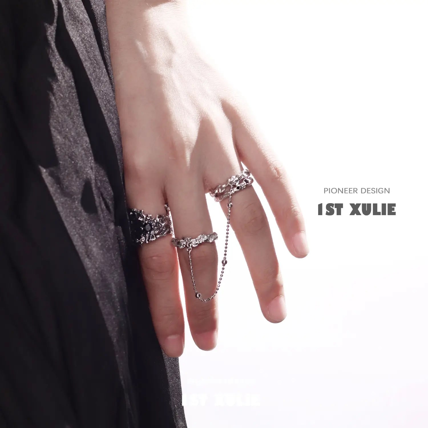 Dark Style Irregular Zirconia Rings for Women - Unique Gothic Jewelry for Evening Parties & Special Occasions