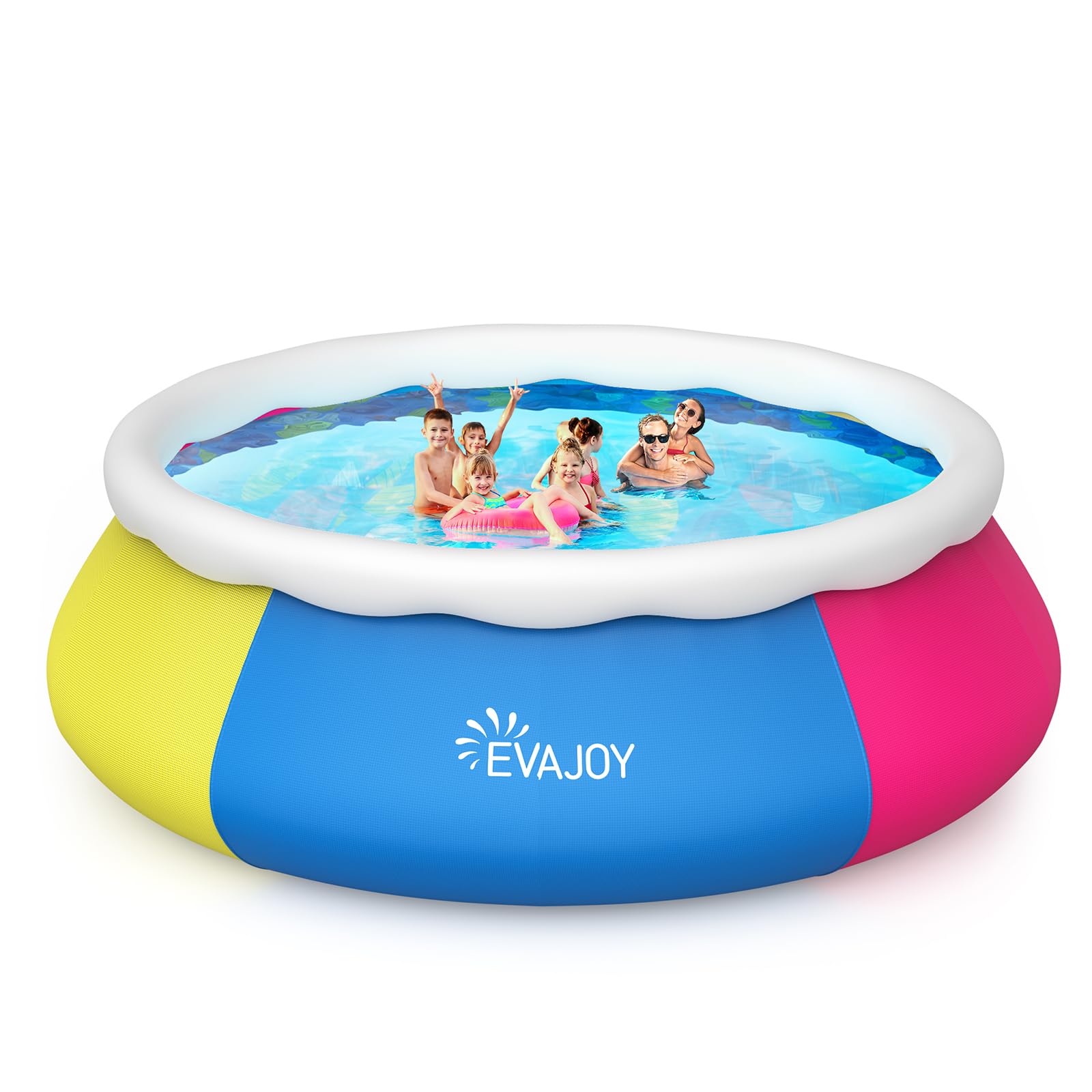 15ft x 35in Inflatable Above Ground Swimming Pool with Filter Pump, Ground Cloth & Cover - Blue, Yellow, Pink Options | Perfect for Backyard Fun, Kids Play & Summer Cooling