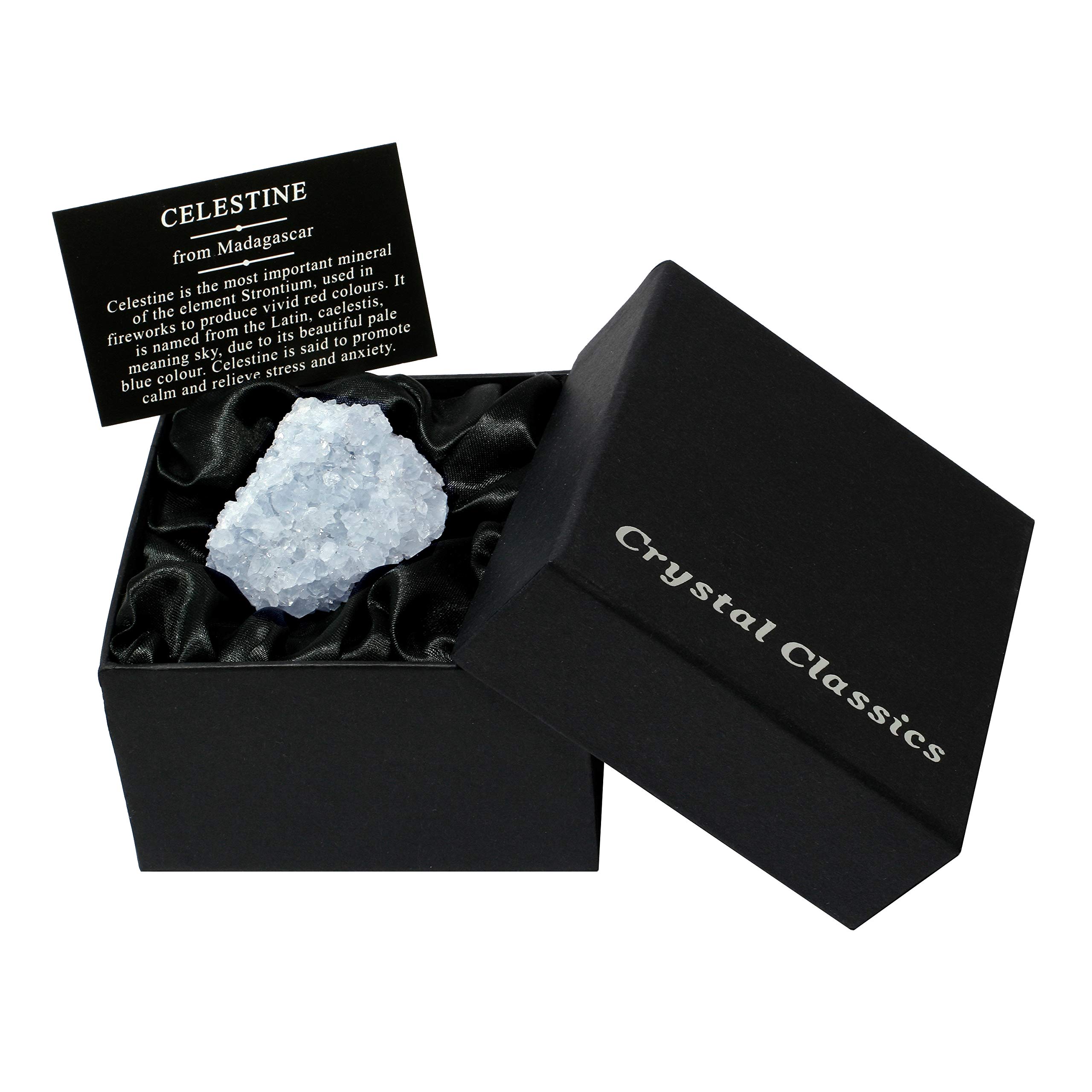 Celestite Crystal Gift Box - Small Healing Stone Set for Meditation, Reiki & Spiritual Growth | Perfect for Home Decor, Office Desk & Mindful Gifting