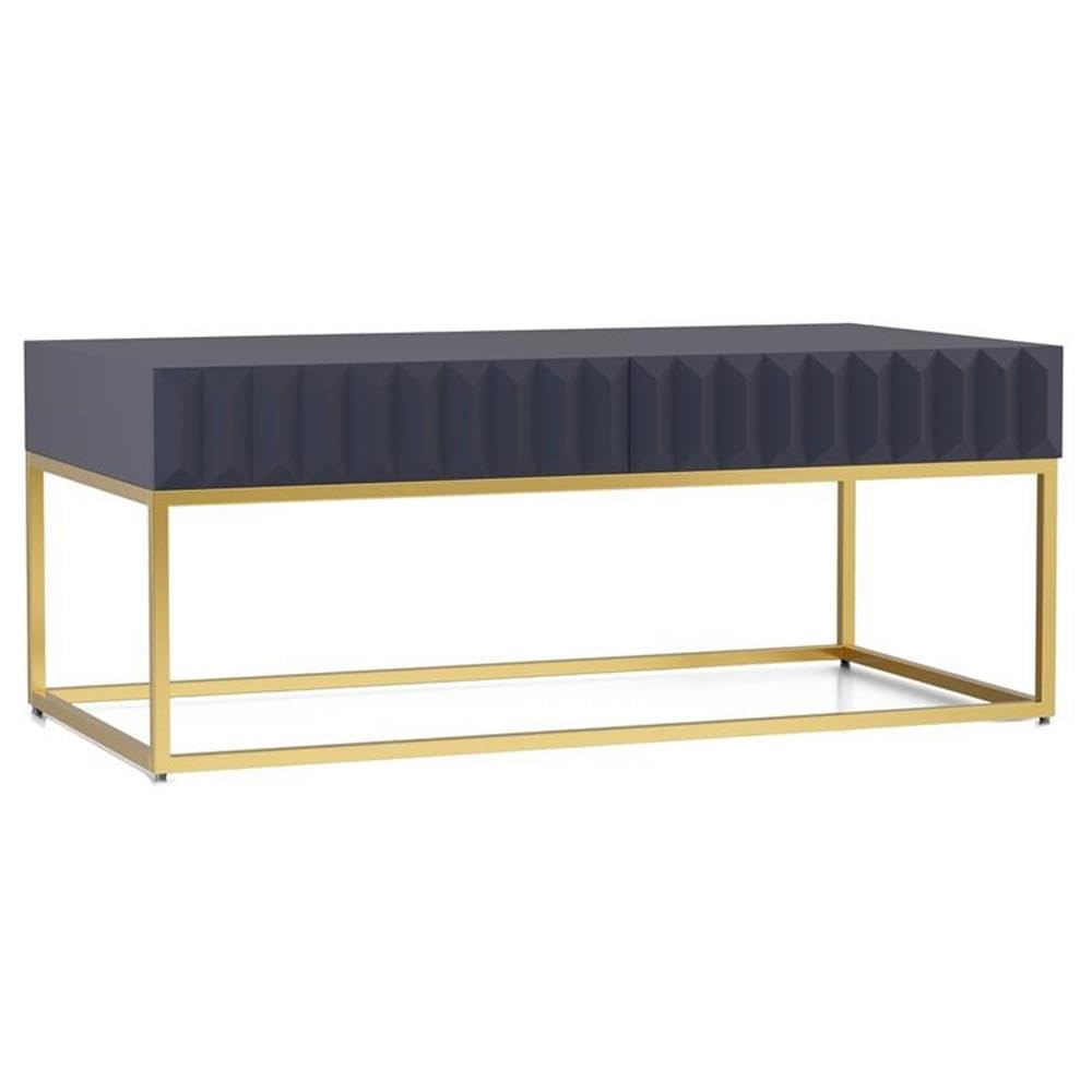 Giffore Metal 2-Piece Coffee Table Set - Antique Blue for Living Room Decor