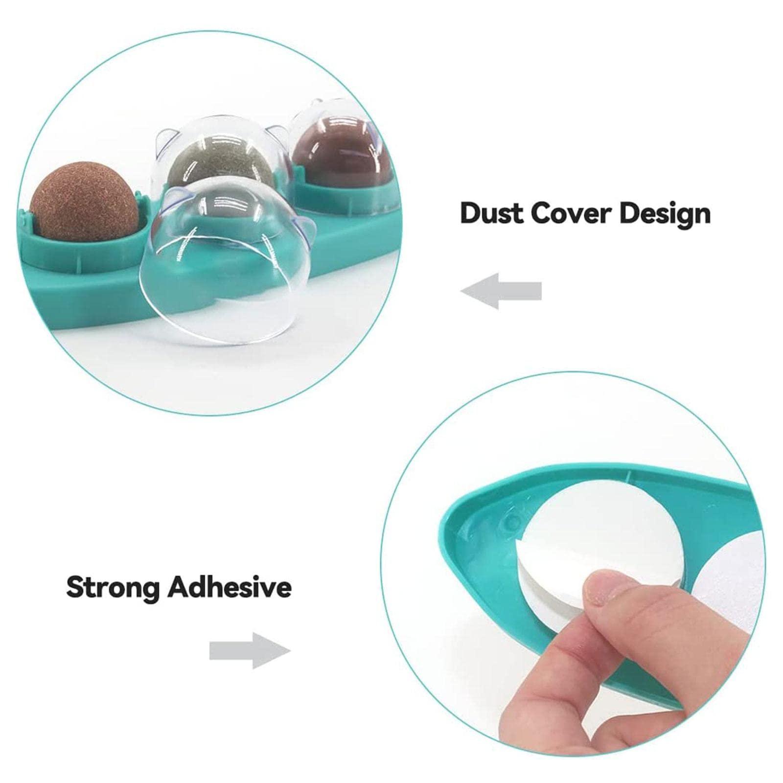 Organic Catnip Wall Balls - Mint Flavored Rotatable Cat Treat Toys for Teeth Cleaning | Edible Cat Licking Balls & Chew Toys | Perfect for Indoor Play, Dental Care & Stress Relief for Kittens & Adult Cats