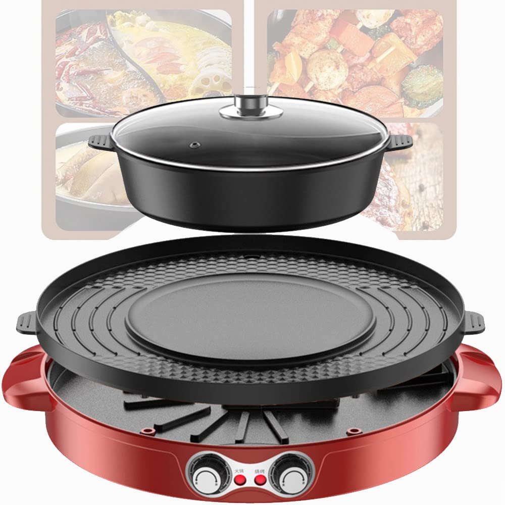 2-in-1 Electric Smokeless Grill & Hot Pot with Divider - 57.7