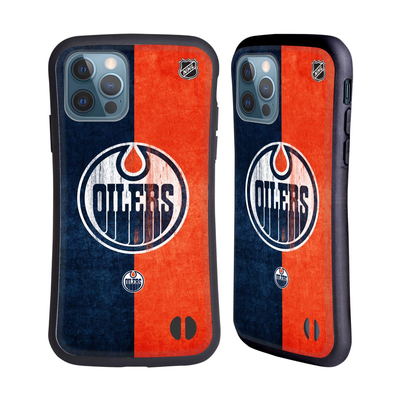 Officially Licensed NHL Edmonton Oilers Distressed Hybrid Phone Case for Apple iPhone 12 & 12 Pro - Durable Protection with Team Spirit for Hockey Fans & Sports Enthusiasts