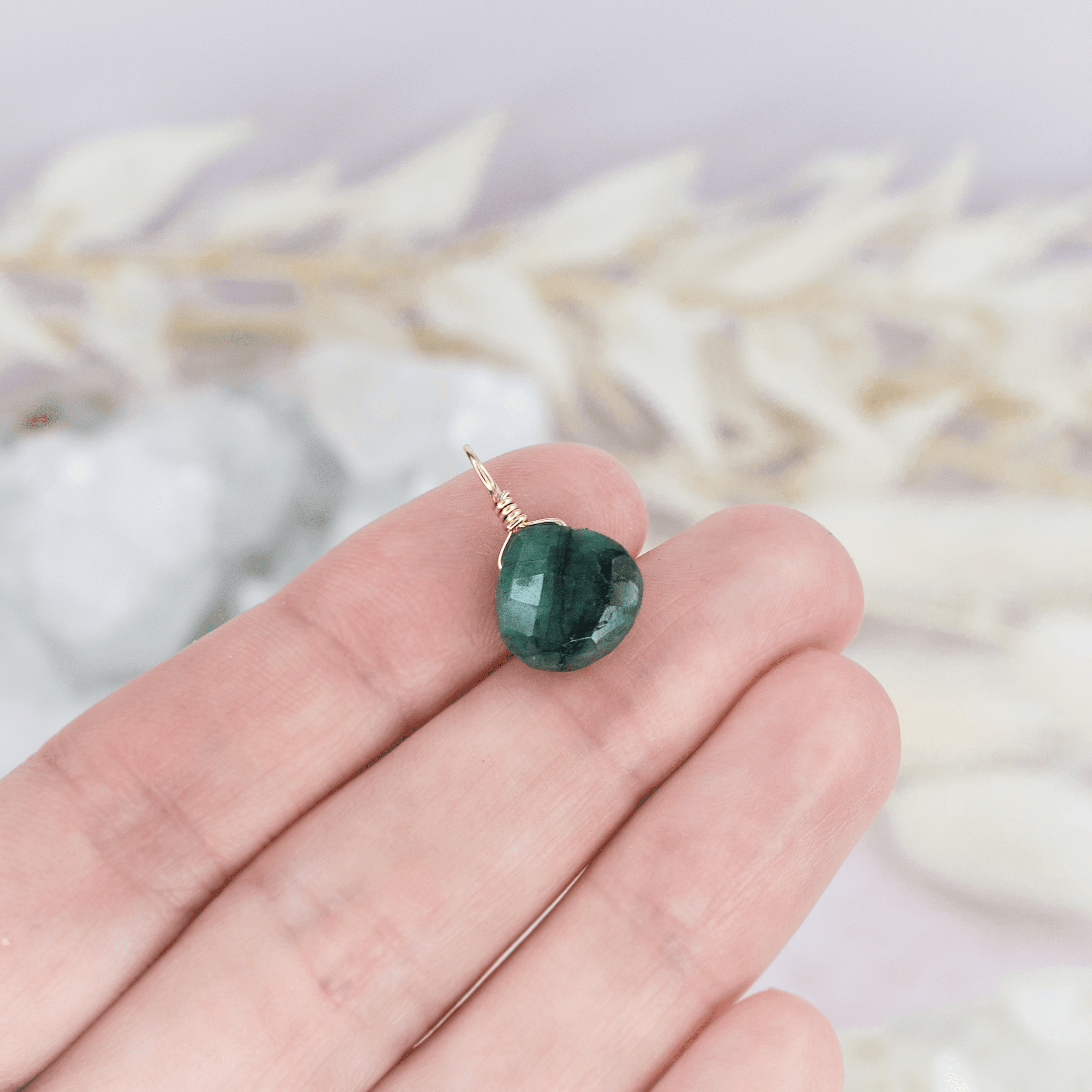 Tiny Emerald Teardrop Gemstone Pendant Necklace - Genuine Green Gem Jewelry for Women - Perfect for Everyday Wear, Gift Giving & Special Occasions