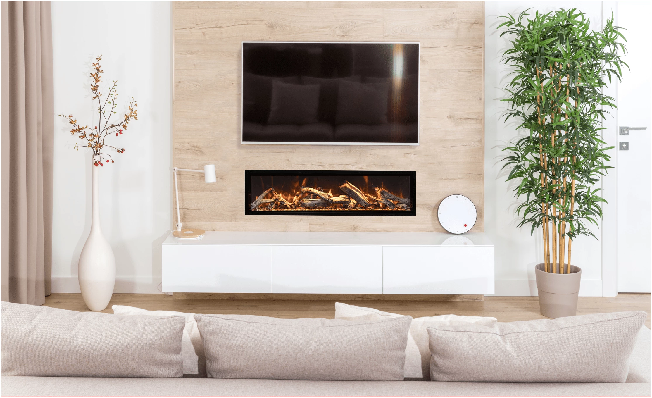 Amantii SYM 50 XT BESPOKE Symmetry Xtra Tall Electric Fireplace - Modern Wall Mounted Heater for Living Room, Bedroom & Office