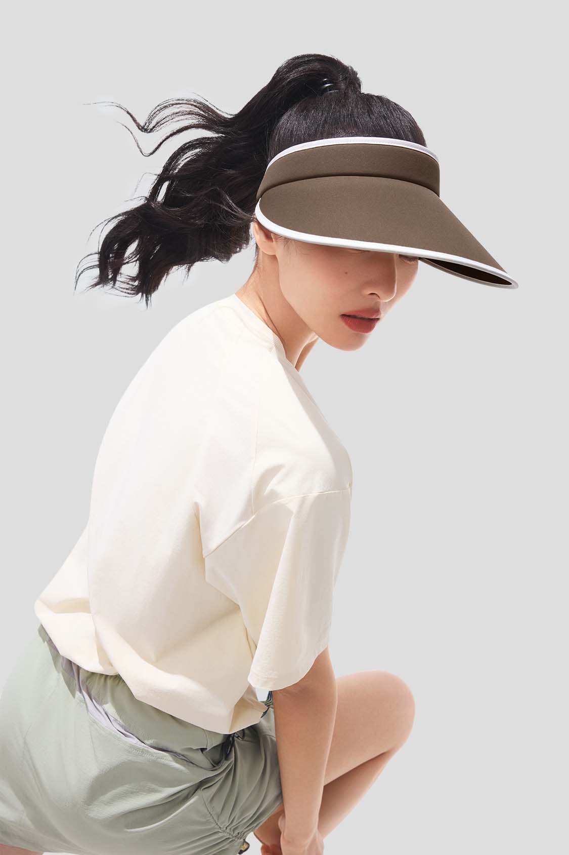 Guji Wide Brim Women's Sun Visor Hat UPF50+ for Outdoor Activities - Beach, Golf, Hiking & Gardening (BM569)