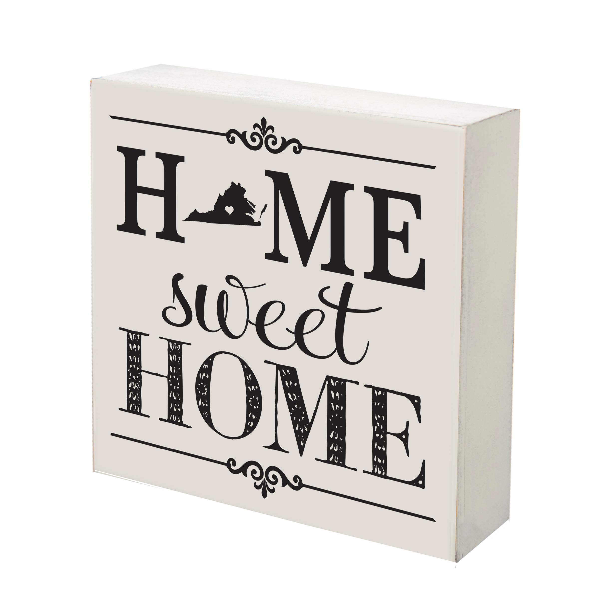 LifeSong Milestones Virginia Home State Shadow Box - 6x6 White Wooden Keepsake for Wall Decor, Shelf Display & Housewarming Gifts | Perfect for Family Memories, New Home Celebrations & State Pride Decorations