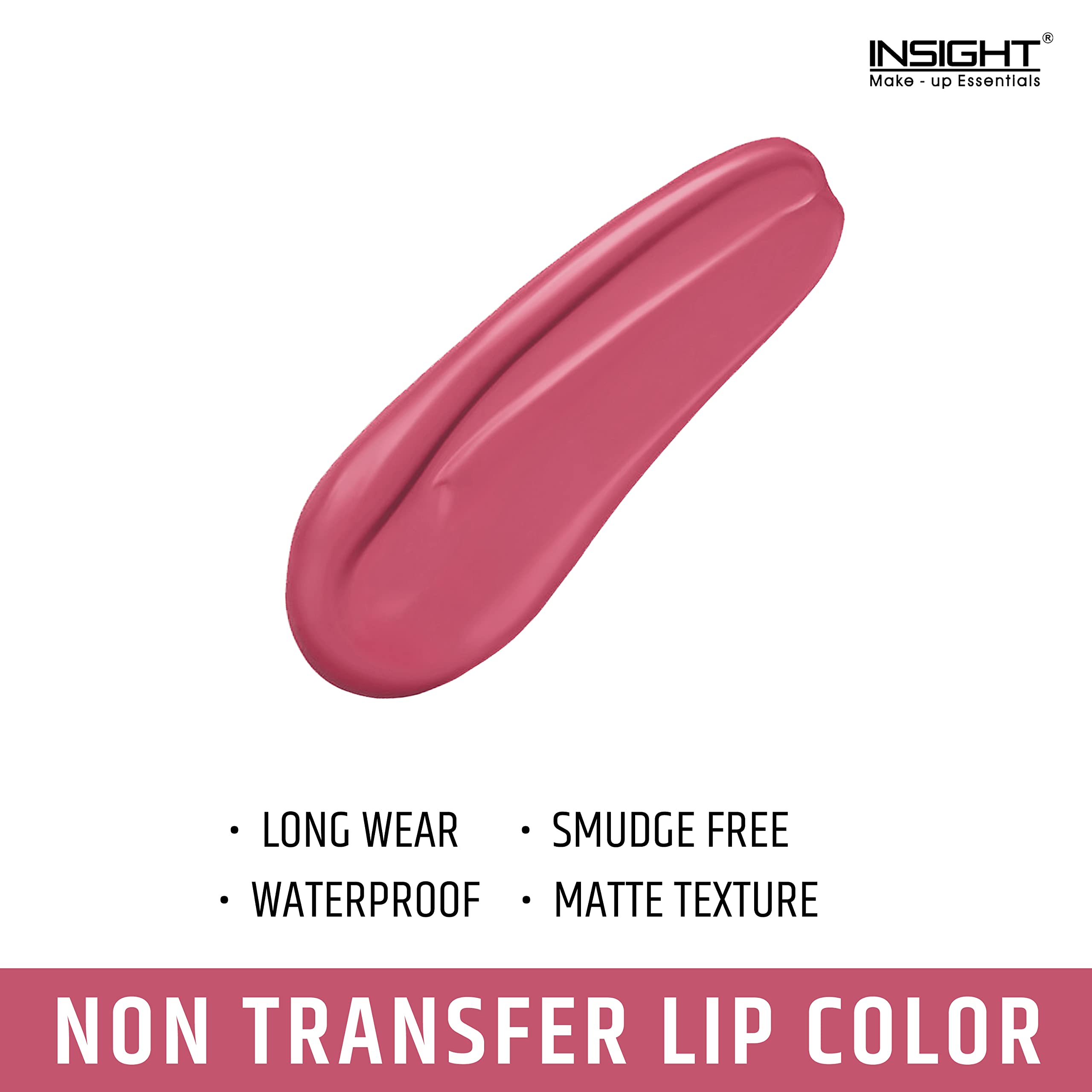 Insight Non-Transfer Long Lasting Lipstick - 4ml (04 Ferocious Pink & 07 Satin Rose) - Smudge Proof Matte Lip Color for All-Day Wear, Perfect for Work, Date Night and Special Occasions