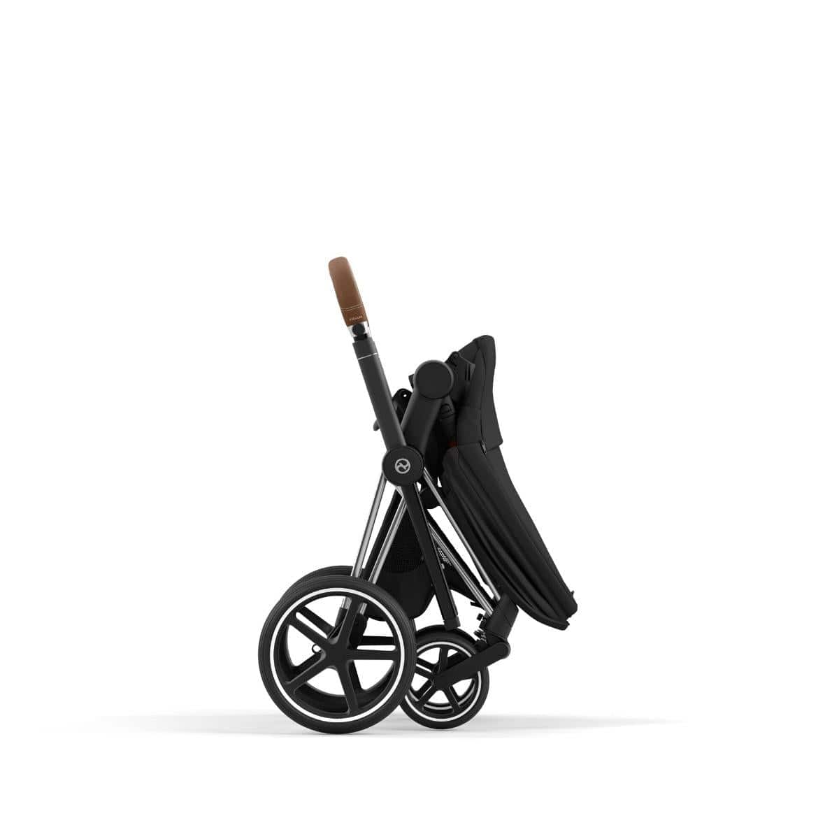 Cybex Priam 4 Complete Luxury Baby Stroller - Chrome/Brown - Premium Travel System for Newborns to Toddlers - Perfect for City Walks, Shopping & Family Outings