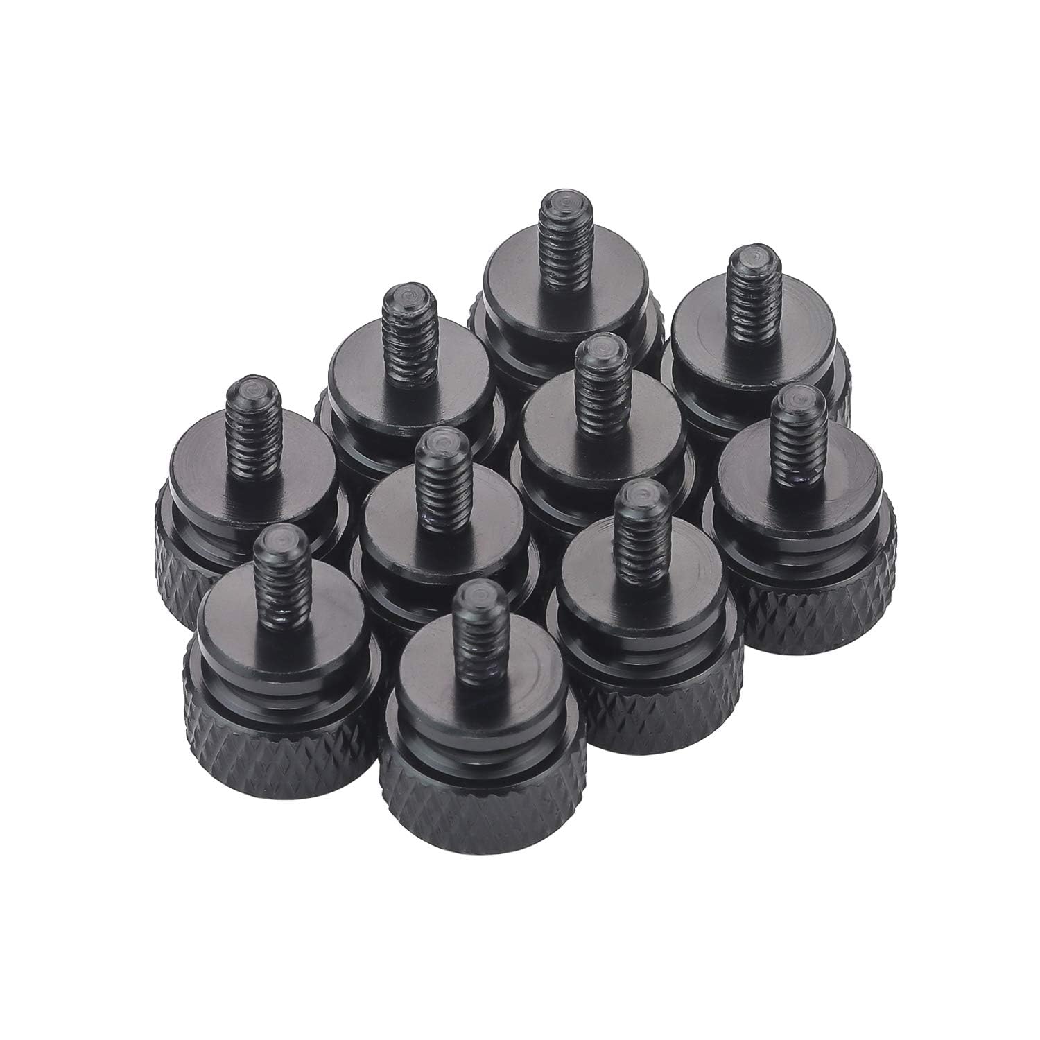 10PCS 6-32 Thread Black Thumb Screws for PC Computer Case & Power Supply - Easy Grip Hardware for DIY PC Builds & Upgrades