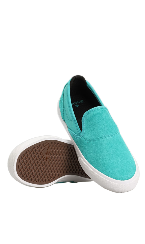 Emerica Wino G6 Youth Slip-On Skate Shoes - Lightweight & Durable Aqua Color - Perfect for Skateboarding, Casual Wear & Street Style