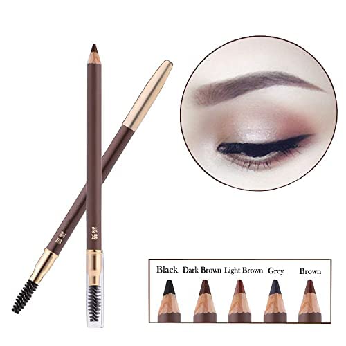 Long-Lasting Waterproof Eyebrow Pencil with Mascara Brush - 02 Dark Brown (1.4g) | Natural Look, All-Day Wear | Perfect for Daily Makeup, Gym & Outdoor Activities