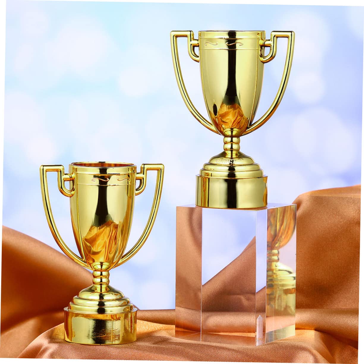 Toddmomy 50 Pcs Gold Plastic Trophy Toys for Kids - Reward Prizes, Classroom Incentives & Party Favors - Perfect for School Awards, Sports Achievements & Motivational Gifts