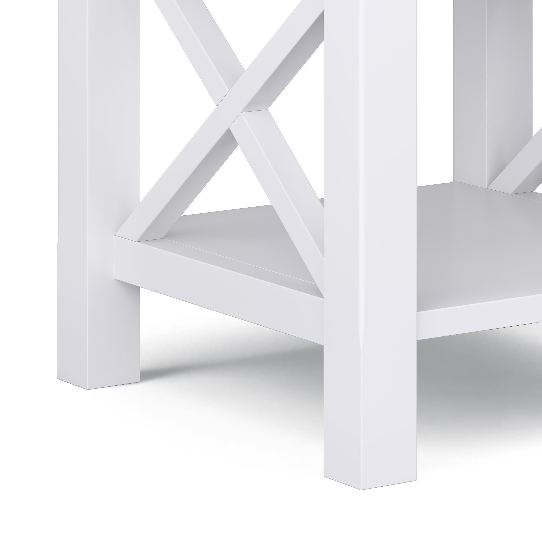 SIMPLIHOME Kitchener 21-inch Solid Wood Square End Table - Modern White Nightstand for Living Room, Bedroom & Office - Perfect for Holding Lamps, Books & Decor