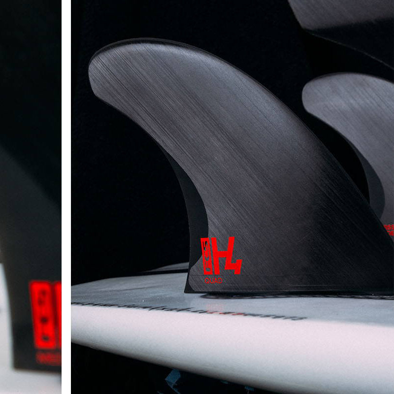 FCS II QUAD Rear H4 Surfboard Fins - High Performance Surfing Fins for All Wave Conditions - Perfect for Shortboards, Fish, and Performance Surfboards
