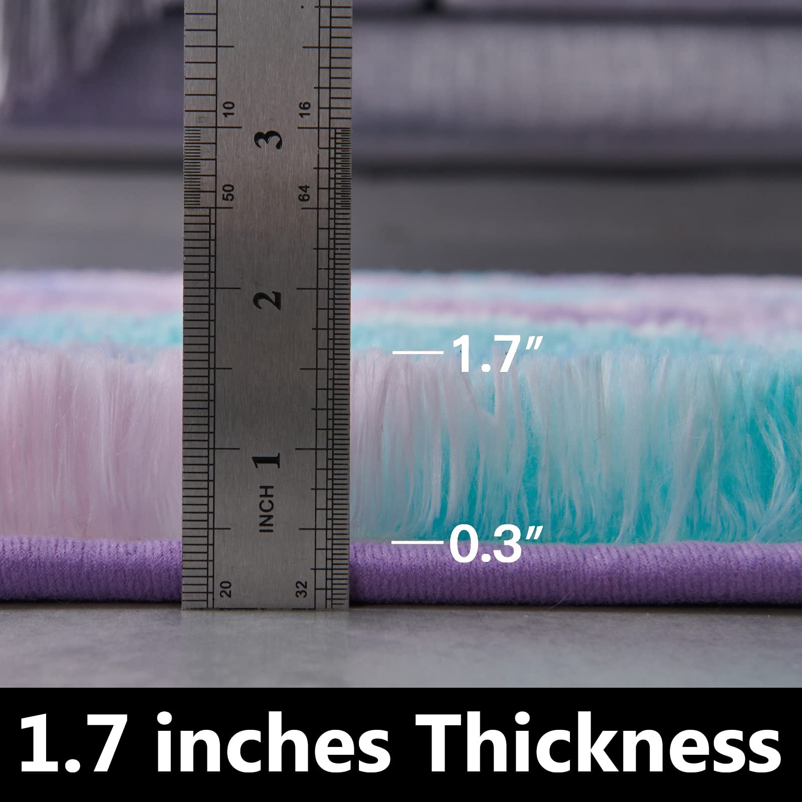 TABAYON Tie-Dyed Shaggy Rug 2x3 ft - Soft Light Purple Fluffy Area Rug for Living Room, Non-Slip Plush Carpet for Bedroom & Home Decor - Perfect for Cozy Spaces & Boho Style Interiors