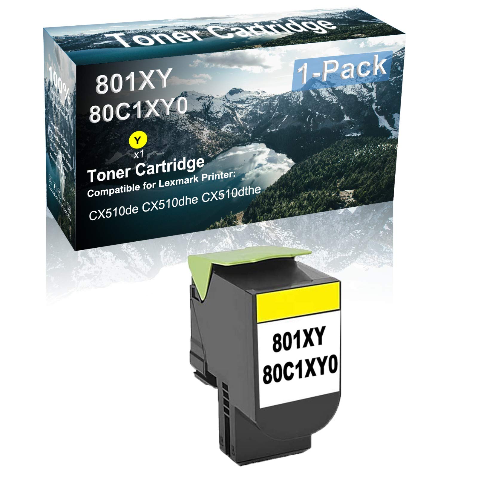 1 Pack High Capacity Yellow Compatible Toner Cartridge Replacement for HP 801XY 80C1XY0 - Works with HP Color LaserJet Pro CX510de CX510dhe CX510dthe Printers - Ideal for Office & Home Printing Needs