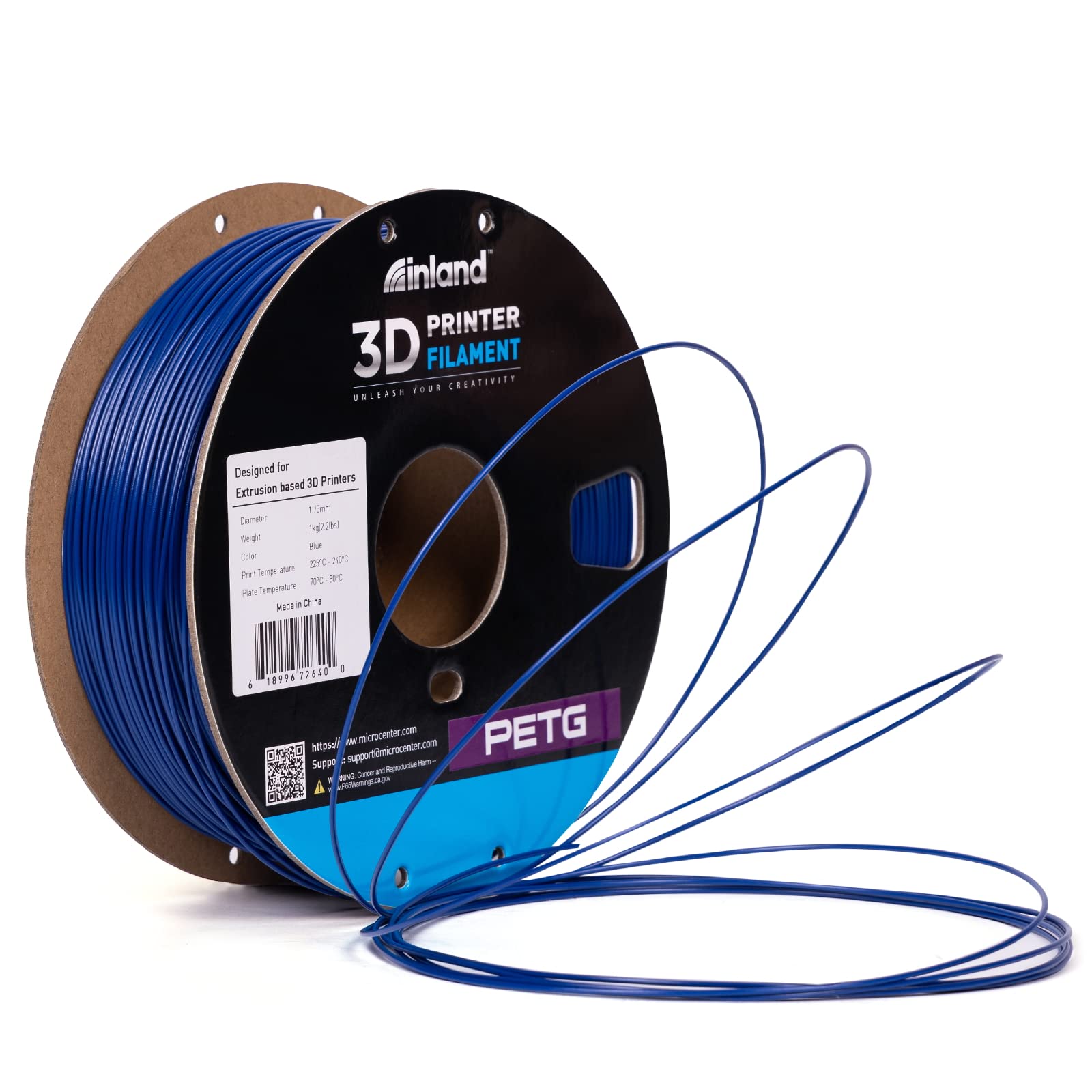 Premium Blue PETG Filament 1.75mm for 3D Printing - 1KG Spool with High Precision (±0.03mm) - Ideal for Functional Prototypes, DIY Projects & Cosplay Props