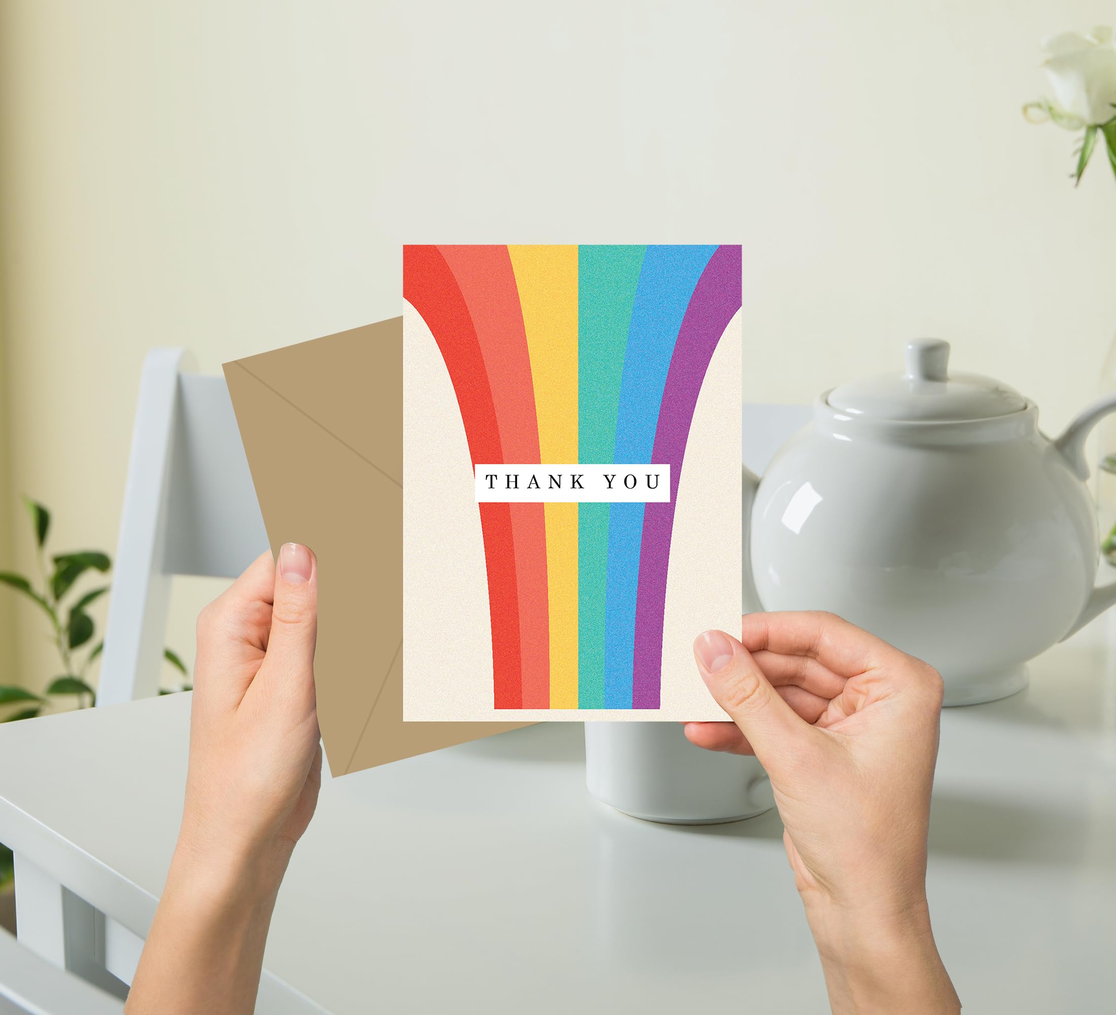 Eco-Friendly Thank You Cards Multipack with Envelopes - 24 Rainbow Greeting Cards for Teachers, Kids, Christmas & Notes | Perfect for Classroom Gifts, Holiday Thank Yous & Appreciation Cards