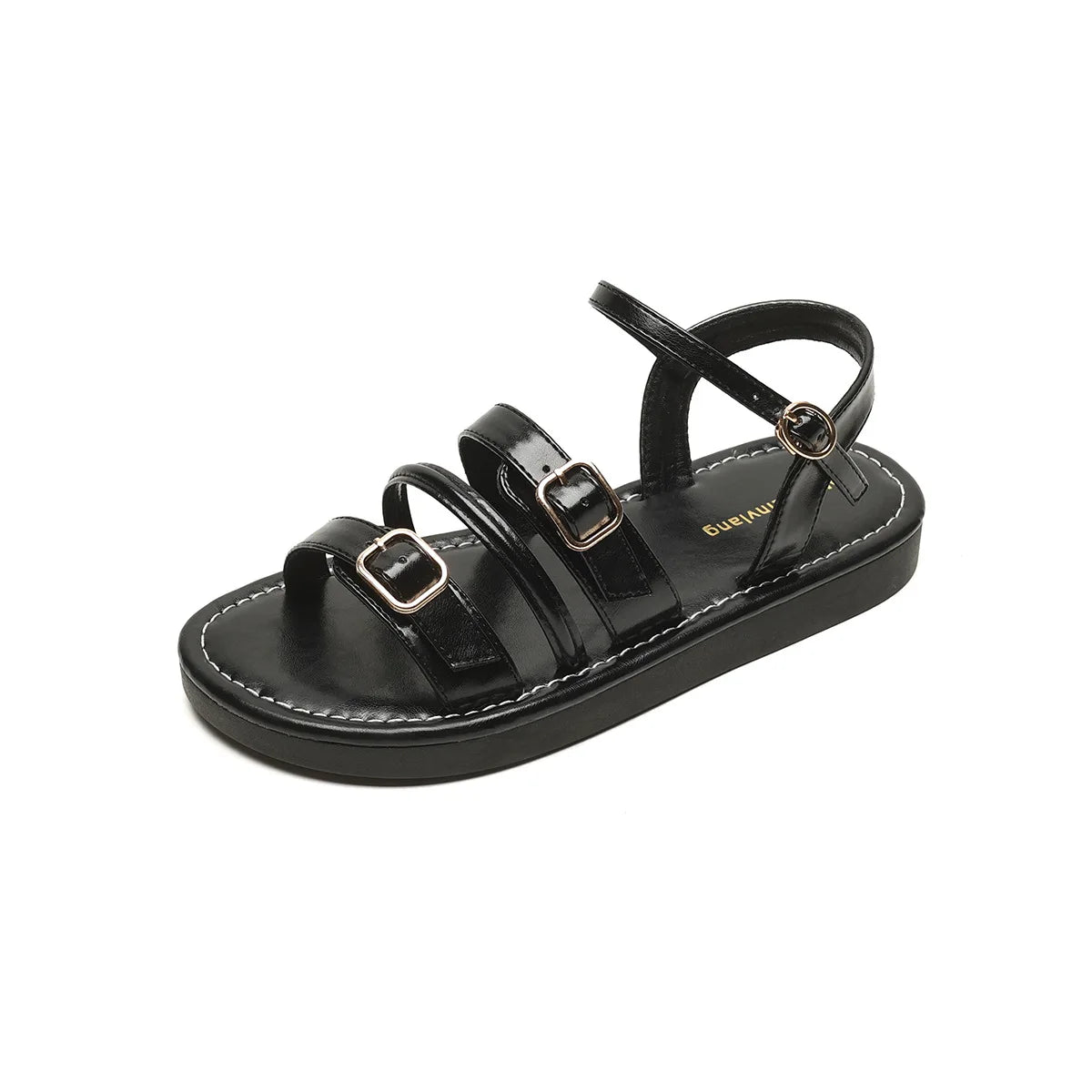 2024 New Summer Women's Outdoor Sandals - Roman Style Fashion Leather Work Shoes - Ladies Casual Flat Shoes Size 41-43 - Perfect for Beach, Vacation & Daily Wear