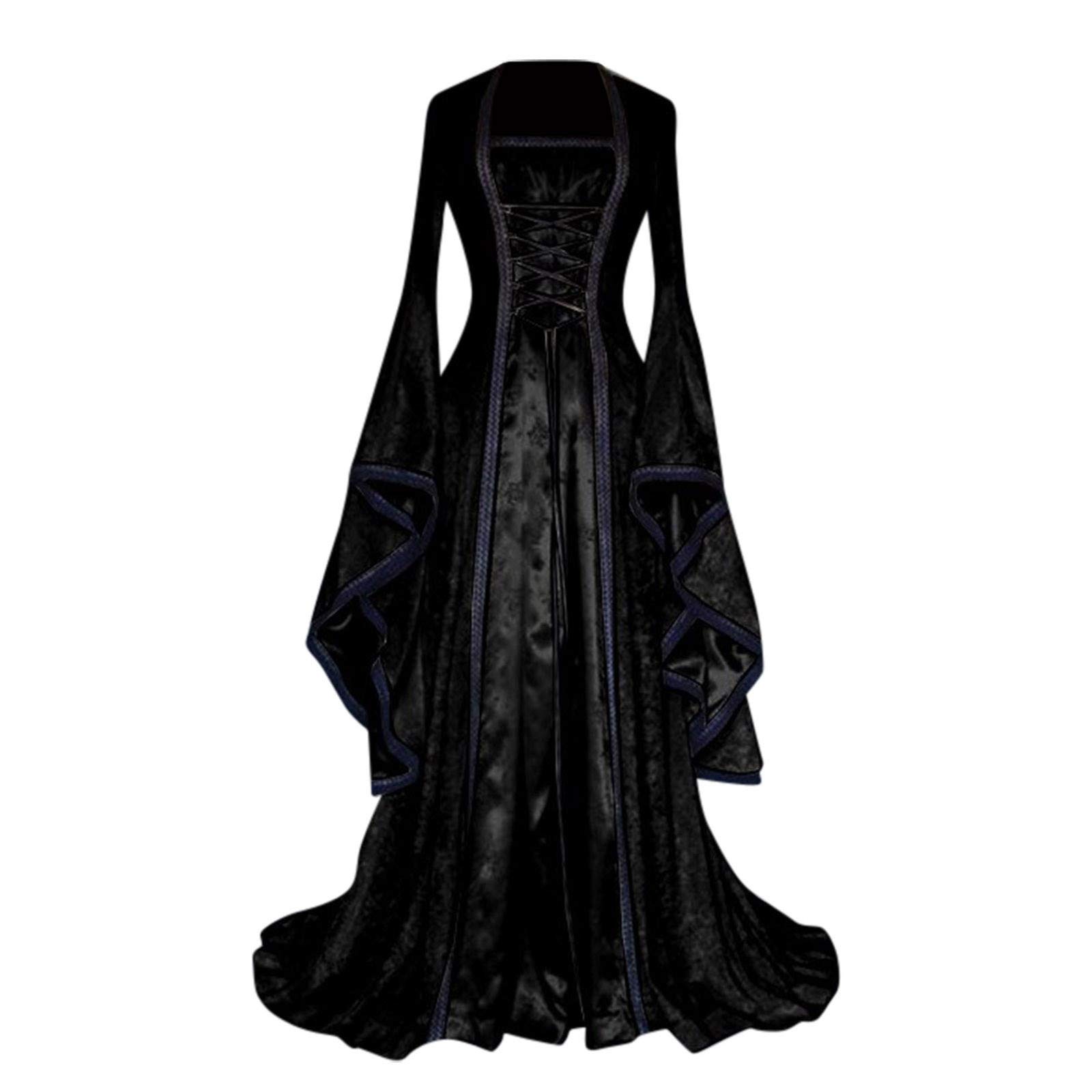 Elegant Renaissance Dresses for Women - Medieval Velvet Queen Costume with Lace Up Design | Irish Long Gown for Cosplay, Historical Reenactment & Themed Parties | Perfect for Renaissance Faires, Halloween & Fantasy Events