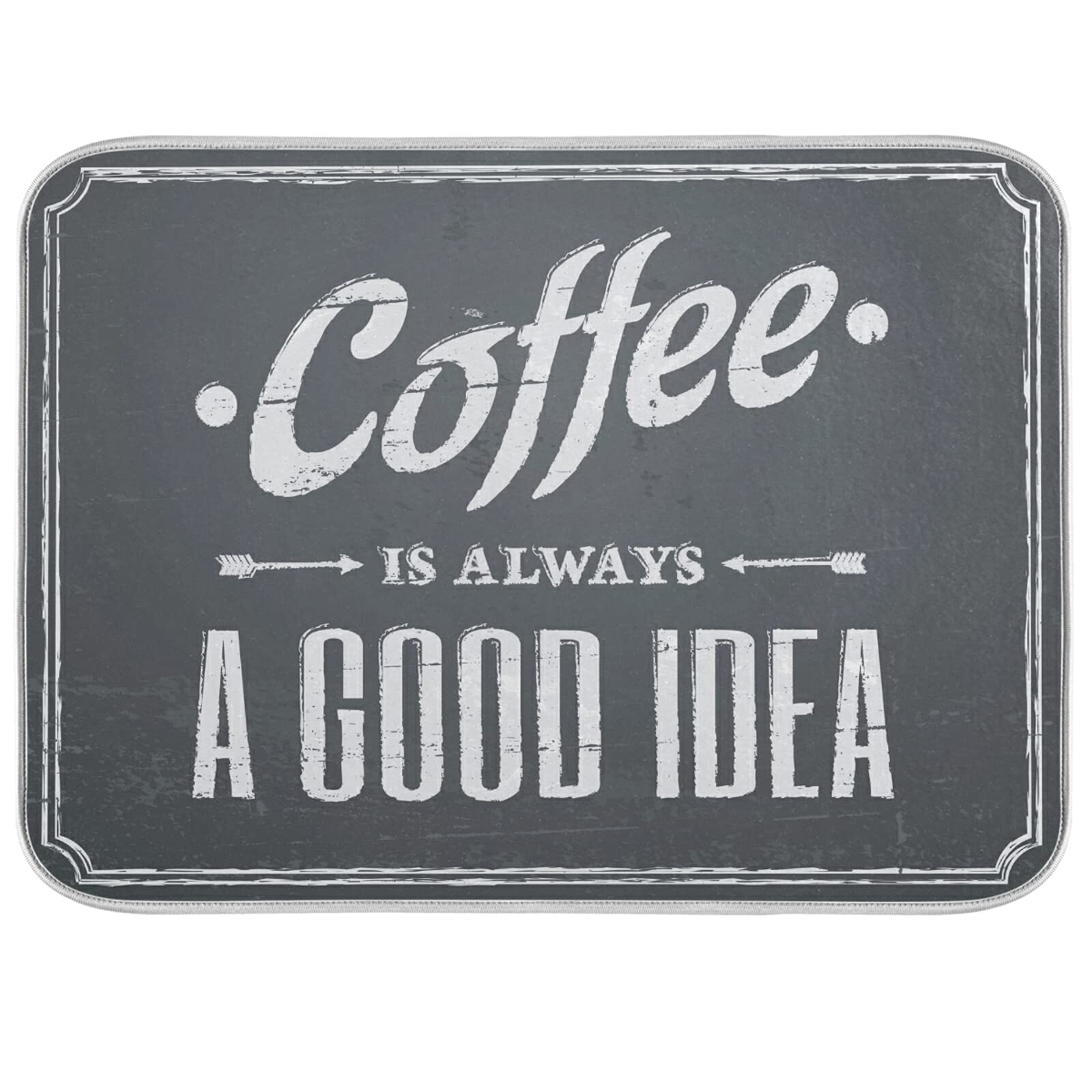 Premium Absorbent Reversible Coffee Bar Mat - XL 18x24 Inch Non-Slip Countertop Protector for Coffee Makers & Espresso Machines - Perfect for Home Kitchen, Office Breakroom & Cafe Use
