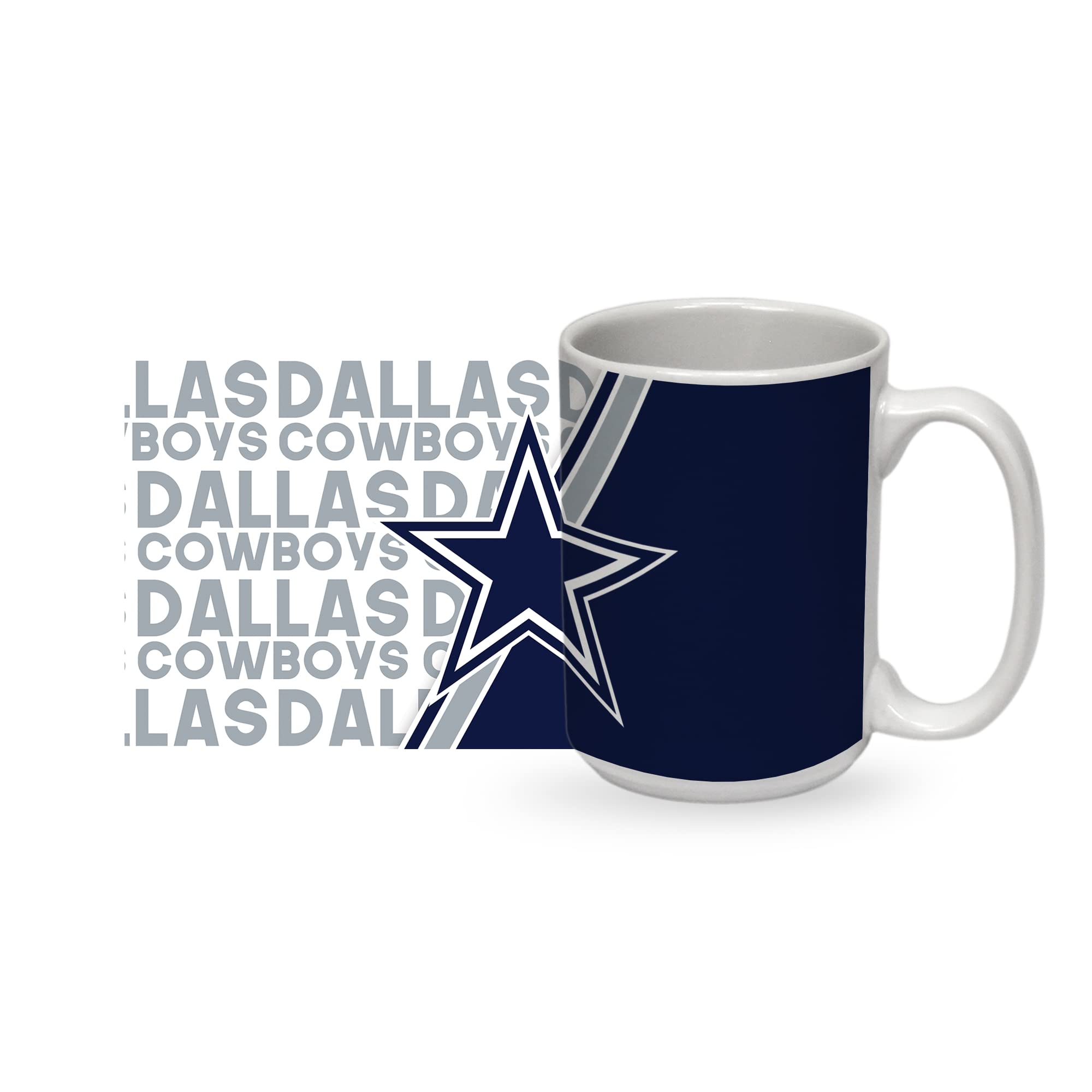 NFL Football 15 oz White Ceramic Mug - Officially Licensed Team Logo Coffee Cup for Fans, Perfect for Game Day, Office Use & Gift Giving